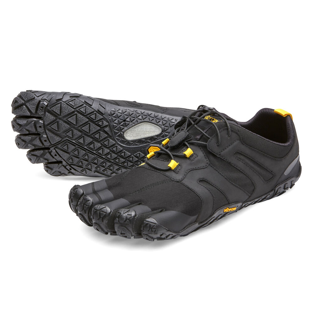 Vibram Fivefingers V-Trail 2.0 Mens Running Shoes Black/Yellow Australia (JSD380694)